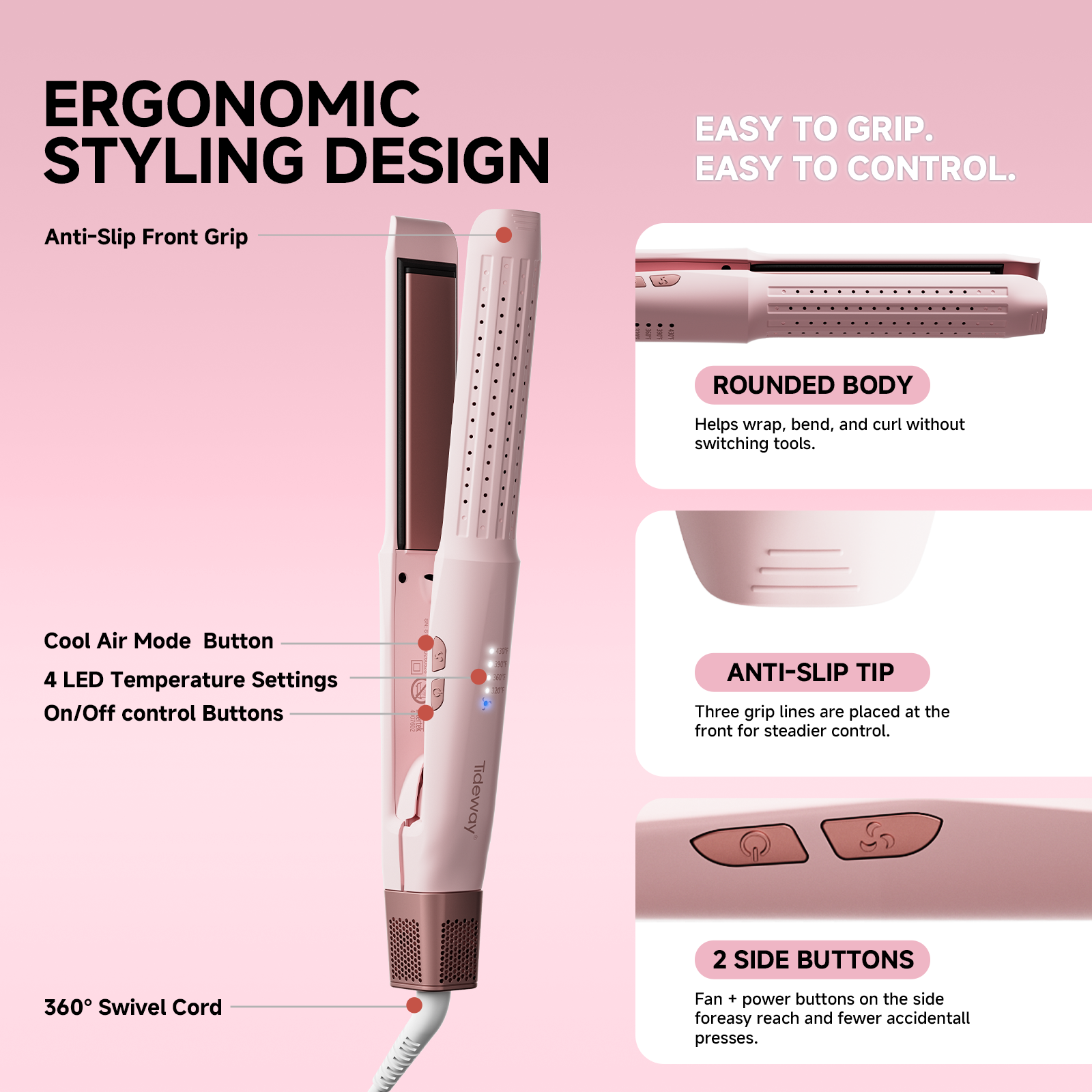 360°Airflow Styler Hair Straightener and Curler
