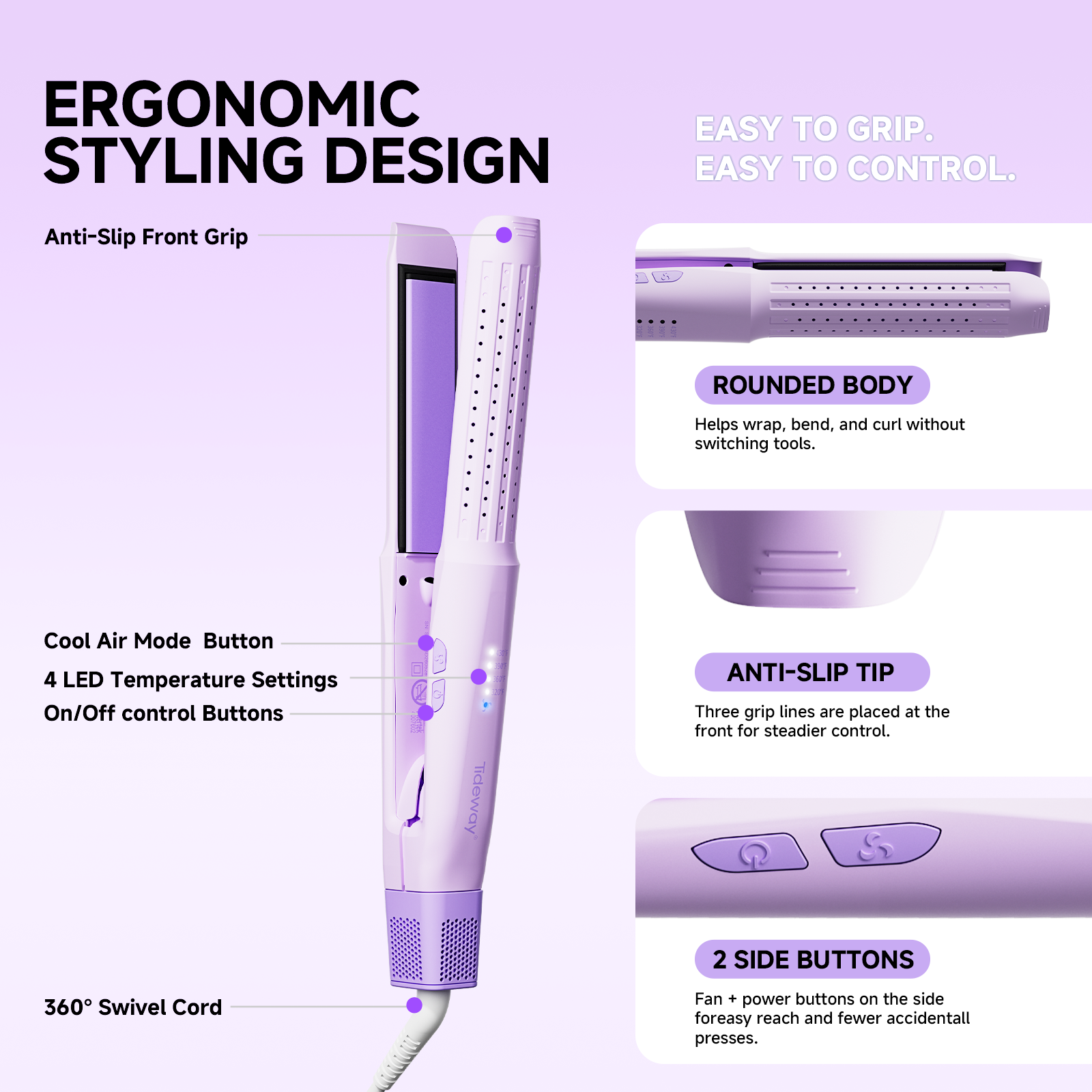 360°Airflow Styler Hair Straightener and Curler