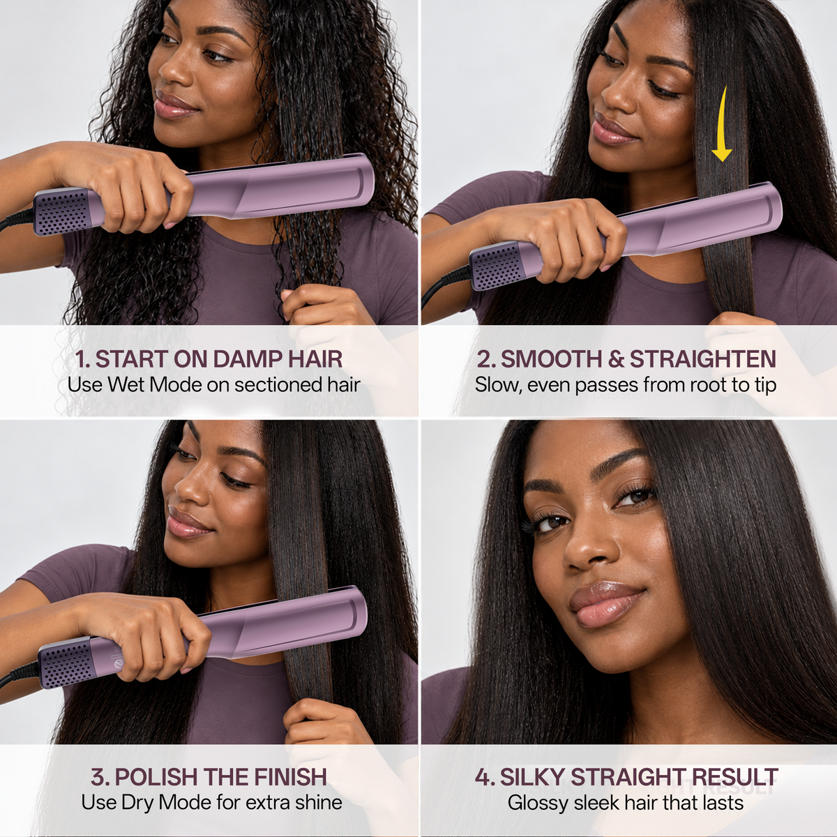 Tideway Purple Infrared Cold Air Hair Straightener