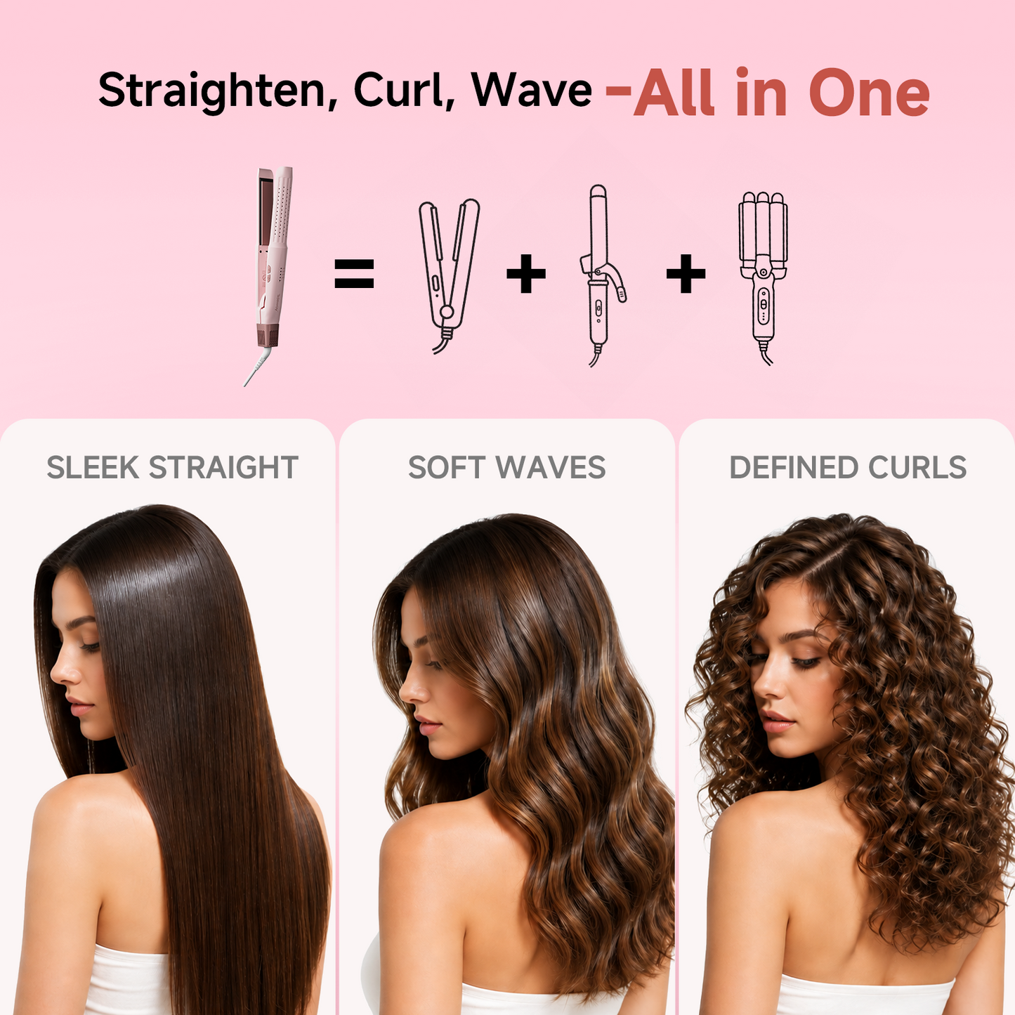 Tideway 360°Airflow Styler Hair Straightener and Curler with Ionic Smoothing