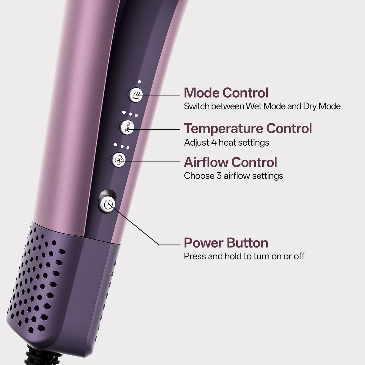 Tideway Purple Infrared Cold Air Hair Straightener