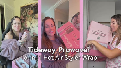 Tideway Prowaver 6-in-1 Hot Air Styler Wrap, Ionic Dual Voltage Hair Dryer & Blow Dryer Brush